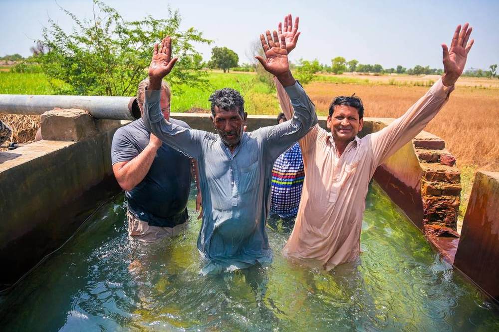 A baptism in the Faisalabad district